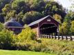 Pont couvert et grange ronde à Coaticook