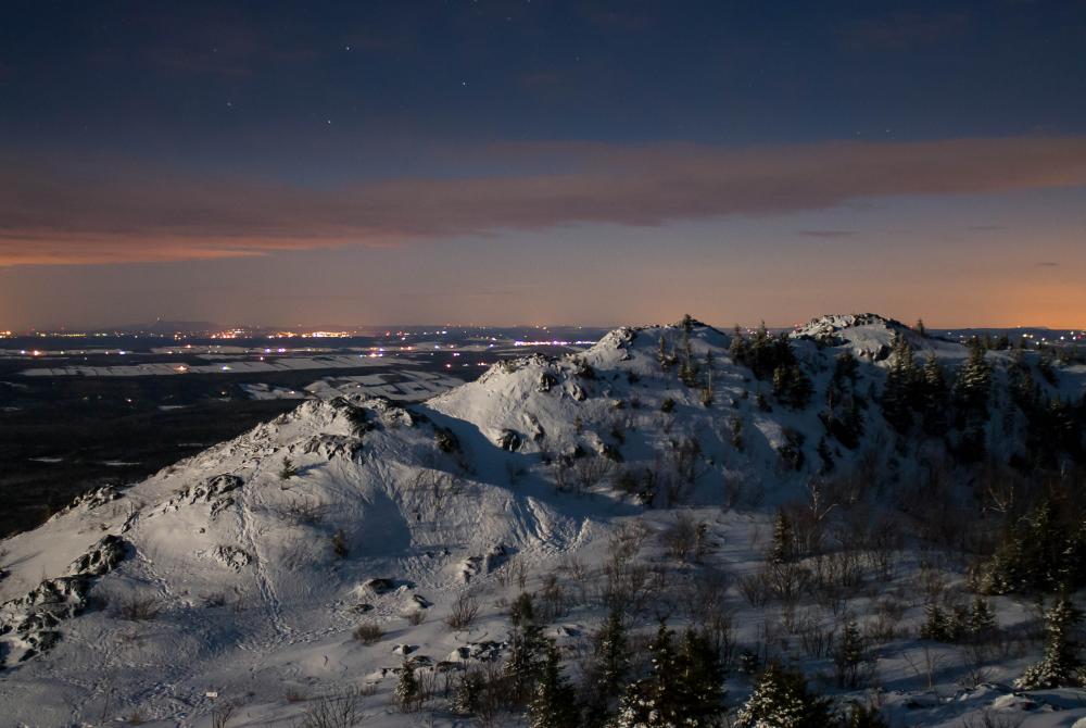 Raquette de nuit au Mont-Ham: Photo : Jonathan Tessier